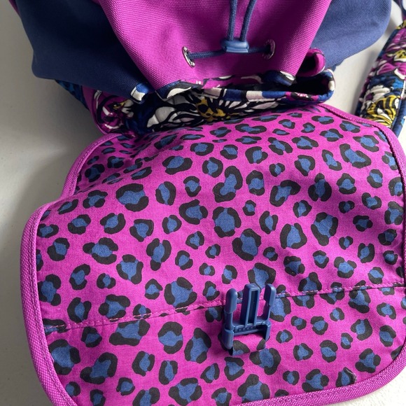 Vera Bradley Backpack African‎ Violet Canvas Pink Purple Floral Back Large 17\